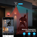 4K Solar Security Cameras Wireless Outdoor with Dual Lens, 4 Cam Kit, No Subscription Fee, Home Security System with Color Night Vision, Auto Tracking, Motion Detection