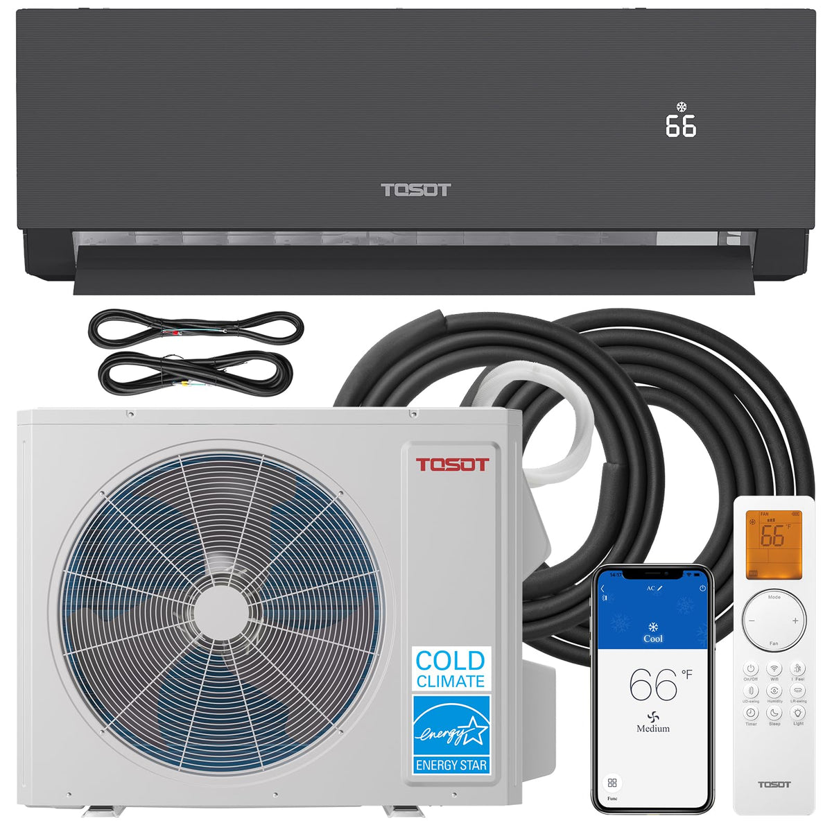 TOSOT 12,000 BTU 24.5 SEER2 Mini Split, Aoraki Series, 110-120V, White