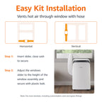 Amazon Basics 3-In-1 Portable Air Conditioner with Remote, Timer, Sleep Mode, Auto Swing, Dehumidifier, 10000 BTU (ASHRAE)/6000 BTU (SACC), Cools Bedroom Up to 450 Sqf, White