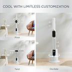 Shark TurboBlade 2-in-1 Bladeless Tower Fan & Space Heater, White (Renewed)