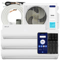 DELLA 35K BTU 3 Zone Mini Split AC (9K+2x18K), 19 SEER2, 16ft Kits