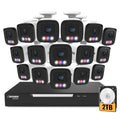 Defender AI Powered Sentinel 4K 16CH PoE Security Camera System, 16pcs NVR Metal Outdoor Surveillance Cameras, 2TB HDD, SMART AI Human Detection, Blue/Red Lights, Works w/Empower App
