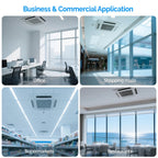 ROVSUN 23000 BTU Smart WIFI Ceiling Cassette Mini Split AC/Heating System with Inverter & APP Control, 22.5 SEER2 Ductless Air Conditioner with Pre-Charged Condenser, Heat Pump & Installation Kit 230V