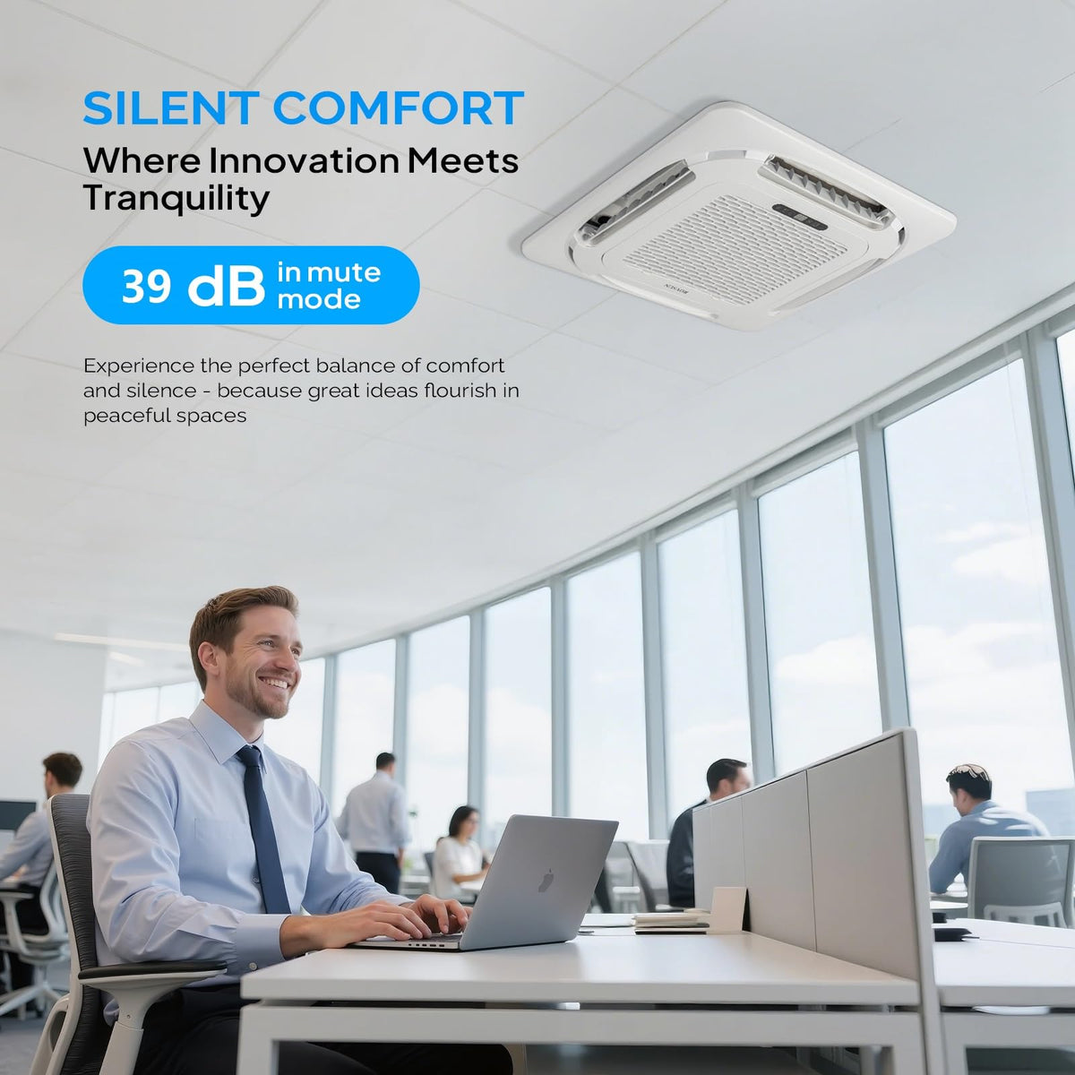 ROVSUN 23000 BTU Smart WIFI Ceiling Cassette Mini Split AC/Heating System with Inverter & APP Control, 22.5 SEER2 Ductless Air Conditioner with Pre-Charged Condenser, Heat Pump & Installation Kit 230V