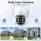 Camcamp Wireless Security Camera System with Monitor, 4 PTZ Outdoor Cameras