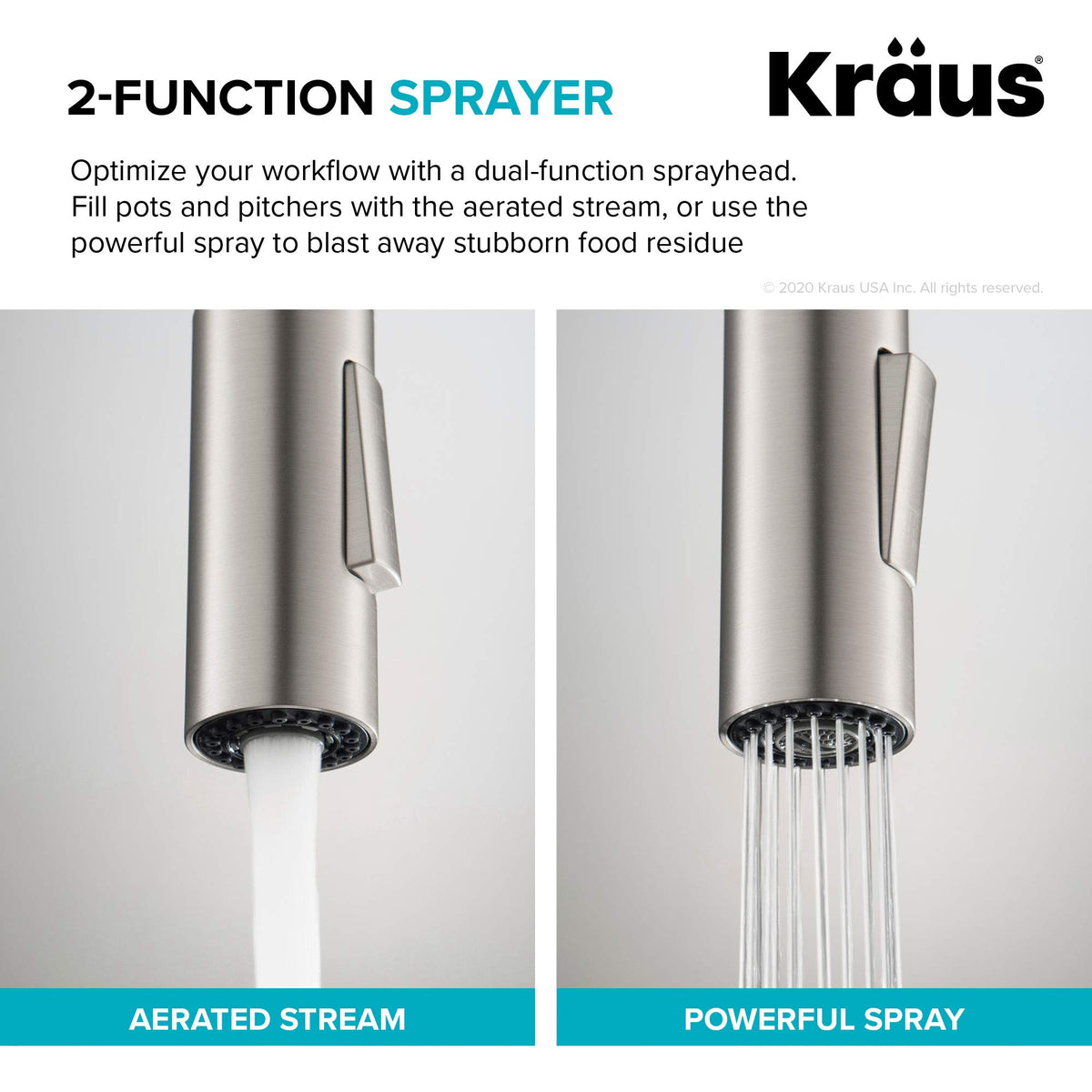 KRAUS Spot Free Stainless Steel Pull Down Kitchen Faucet KPF-2820SFS