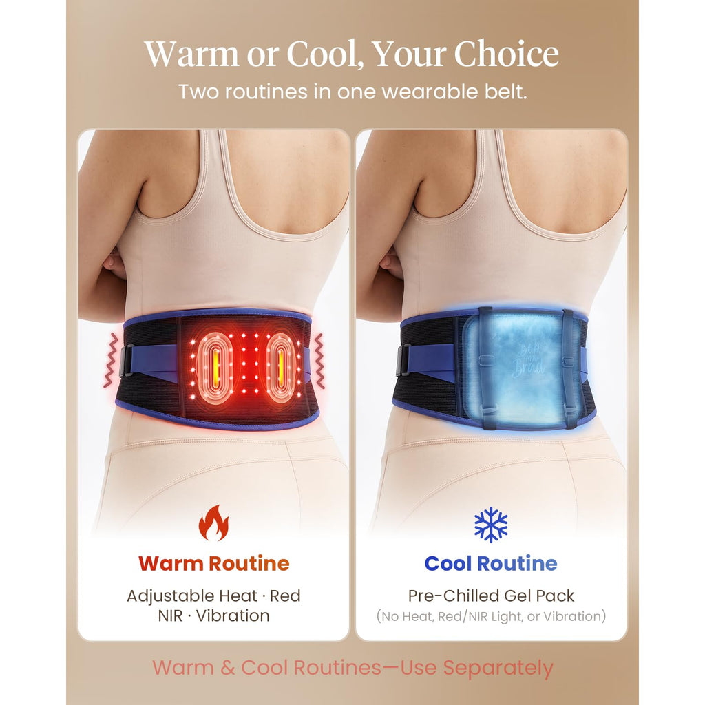 BOB AND BRAD Cordless Heating Pad for Back, Red Light & Cooling Gel Pack