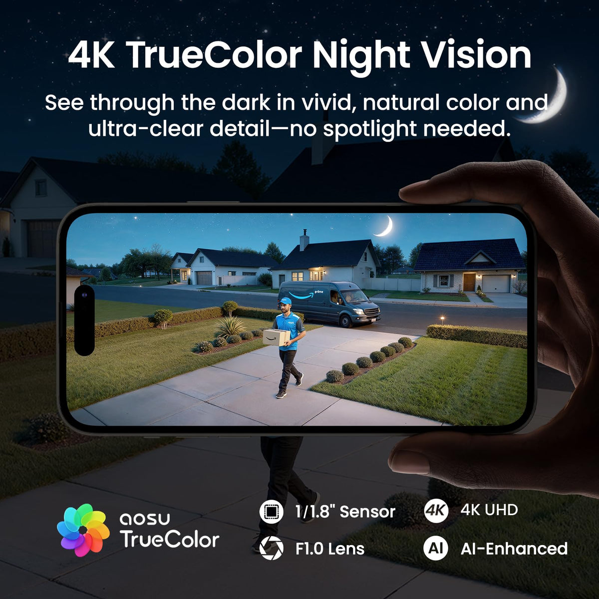 aosu T2 Ultra 4K Security Camera Wireless Outdoor, 360° AI Triple Detection