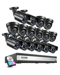 ZOSI 16CH 2MP Security Camera System, 16pcs 1080p CCTV Cameras, 3TB HDD