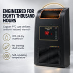 EdenPURE GEN21 Infrared Heater Wall Hugger w/Bladeless Cooling Fan, 1500W
