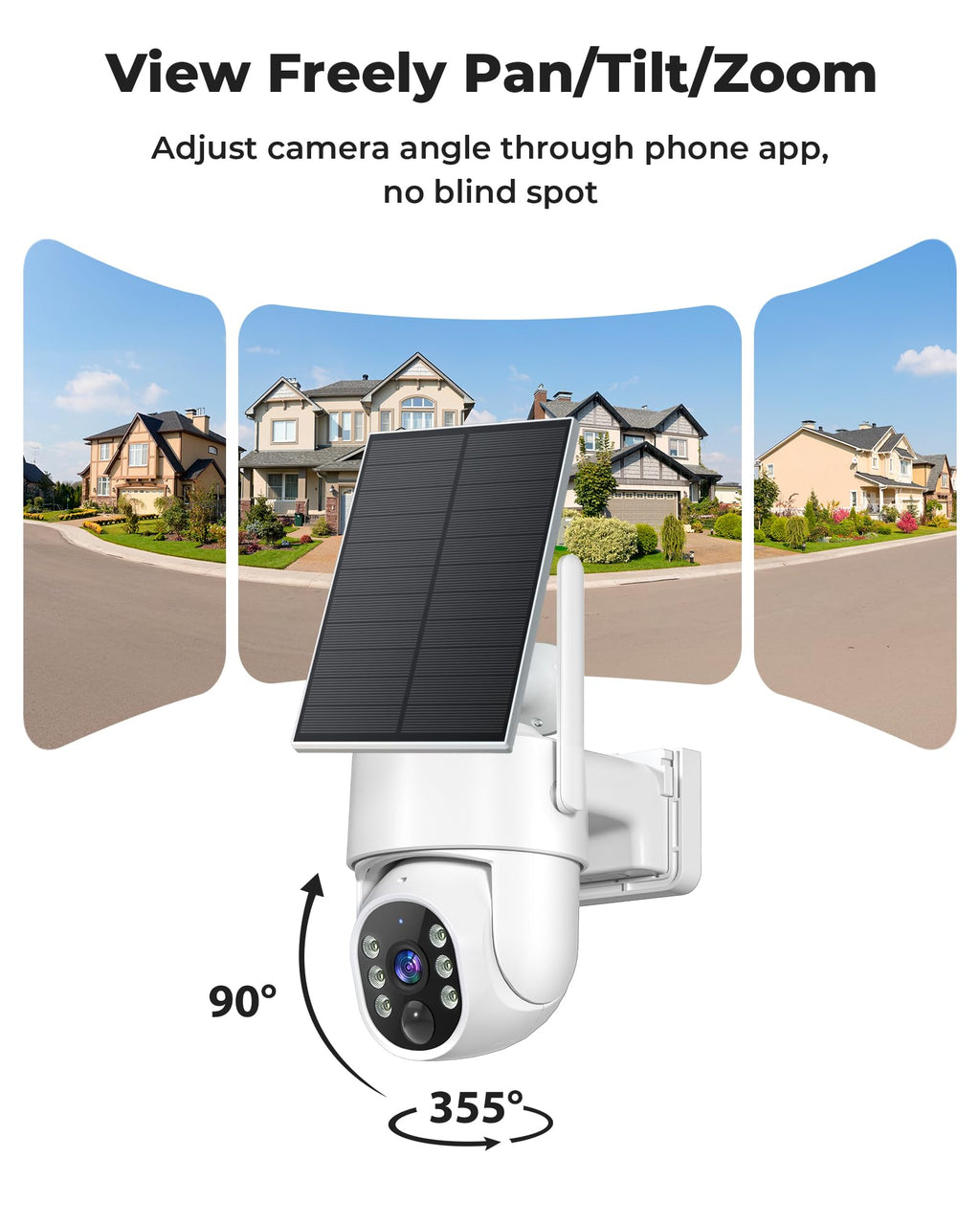 Security Cameras Wireless Outdoor 5G& 2.4G, No Subscription, 2 Cam-Kit,4MP Solar Powered Home Security Cameras System With 360°PTZ,128GB Local Storage,Color Night Vision WiFi Cameras for Home Security