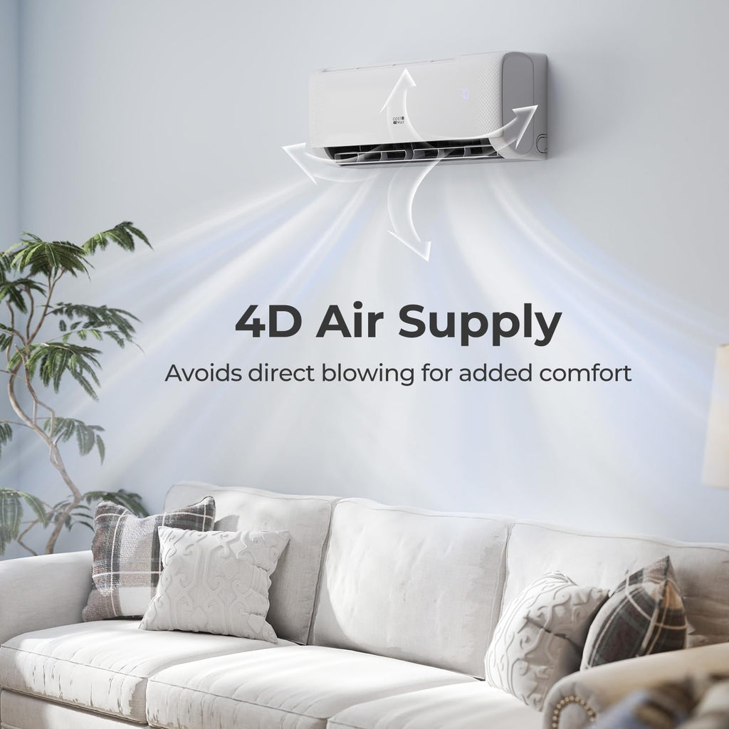 COSTWAY 9000 BTU Mini Split Air Conditioner, with Heat Pump