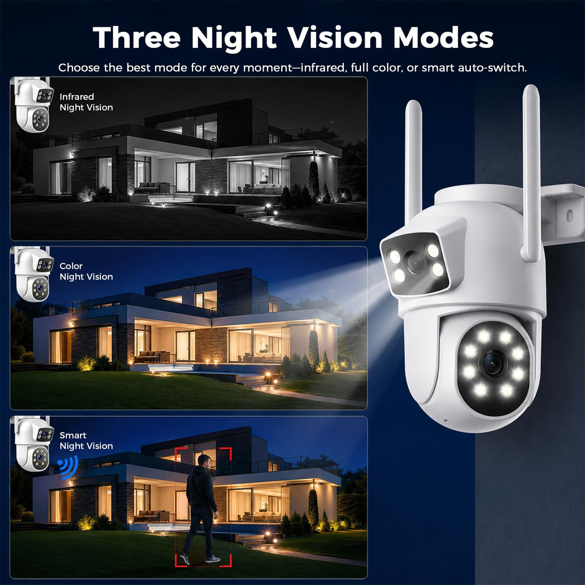 Camcamp Home Security Camera System Wireless Outdoor, 4 Plug-in Cameras