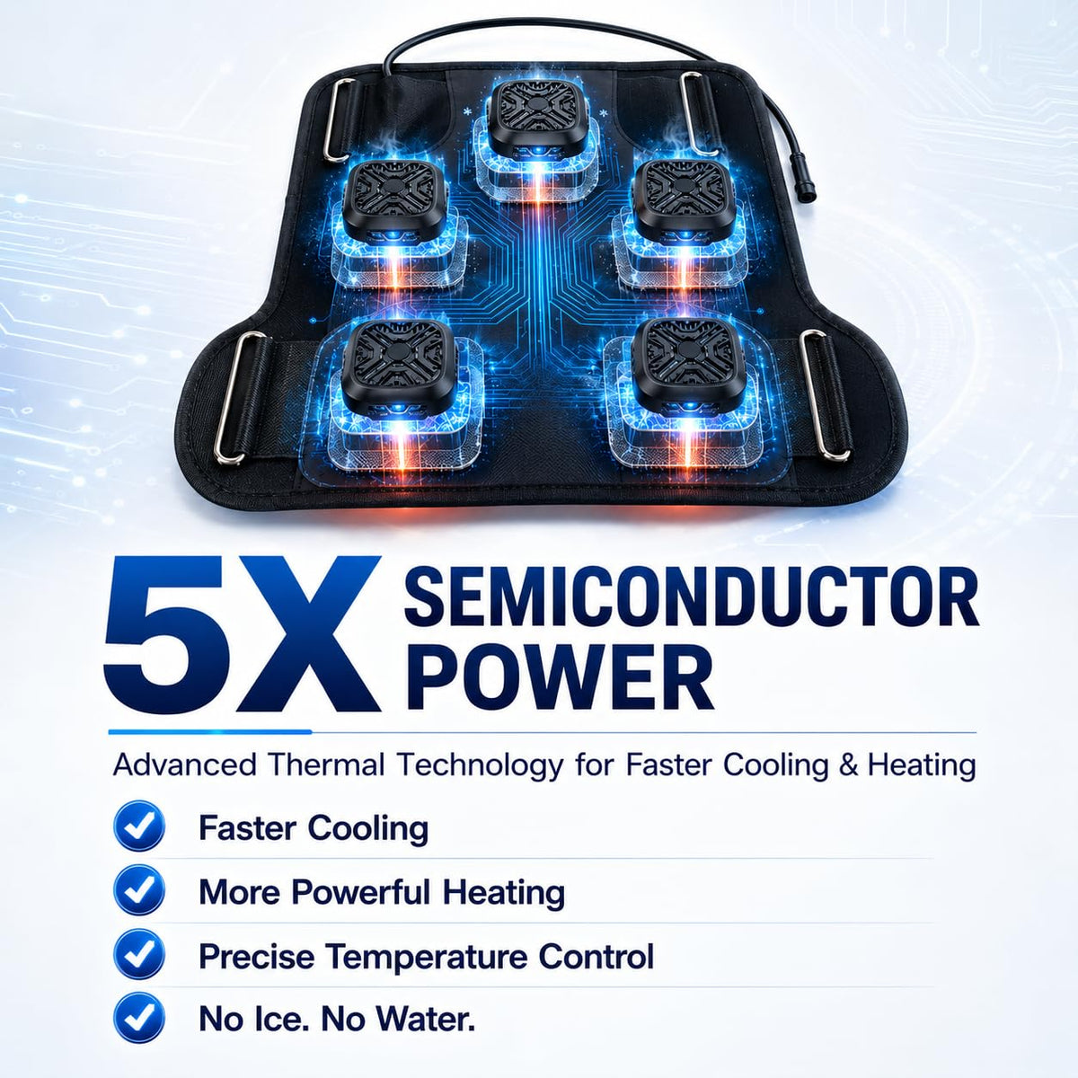 Heat & Cold Recovery Therapy Device for Knee, Semiconductor Cooling & Heating Knee Wrap with Programmable Temp & Timer, Adjustable Straps for Post-Surgery Recovery, Sports Training & Daily Comfort