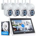 Camcamp Wireless Security Camera System with Monitor, PTZ Plug-in Outdoor