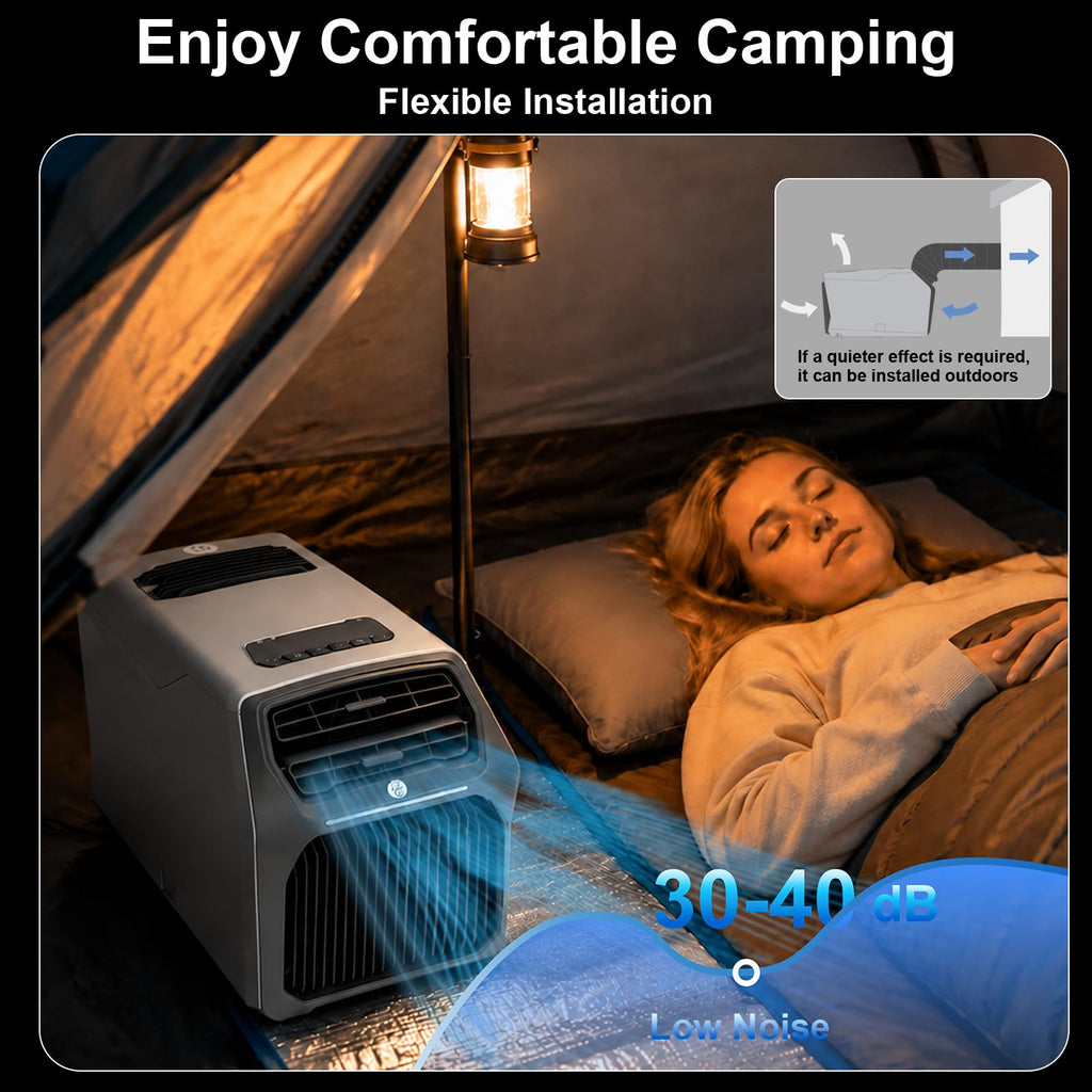 Portable Camping Air Conditioner, 6800BTU Cool & 7500BTU Heat Tent Air Conditioning for RV Trucks, Road trips, Camping and Parking Cooling Outdoor Use