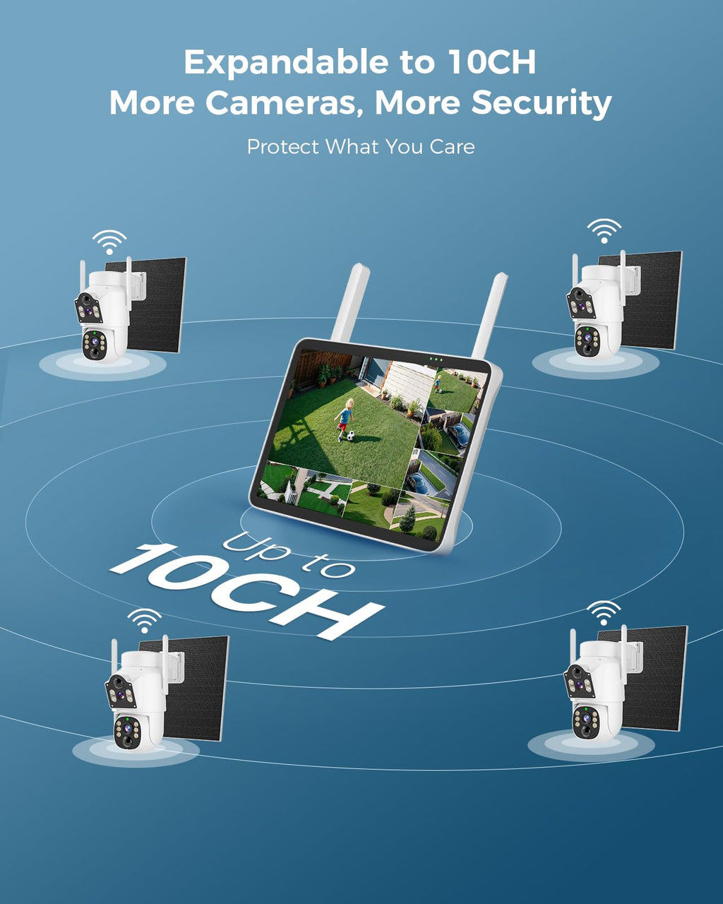 Hiseeu Security Camera, 4MP Solar Security Cameras Wireless Outdoor