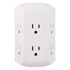 GE Pro 6-Outlet Extender, Surge Protector, Spaced Wall Tap, Side-Access (Pack of 8)
