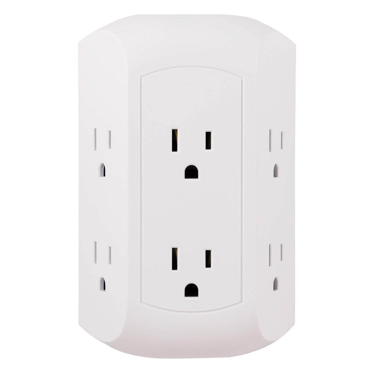 GE Pro 6-Outlet Extender, Surge Protector, Spaced Wall Tap, Side-Access (Pack of 8)