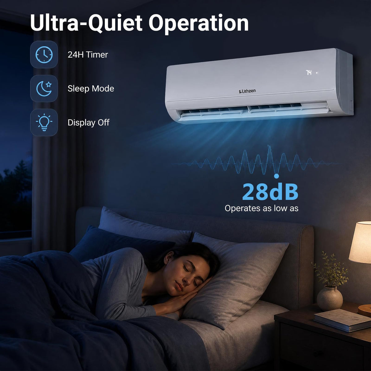 12000 BTU Mini Split AC/Heating System, 17 SEER2 115V