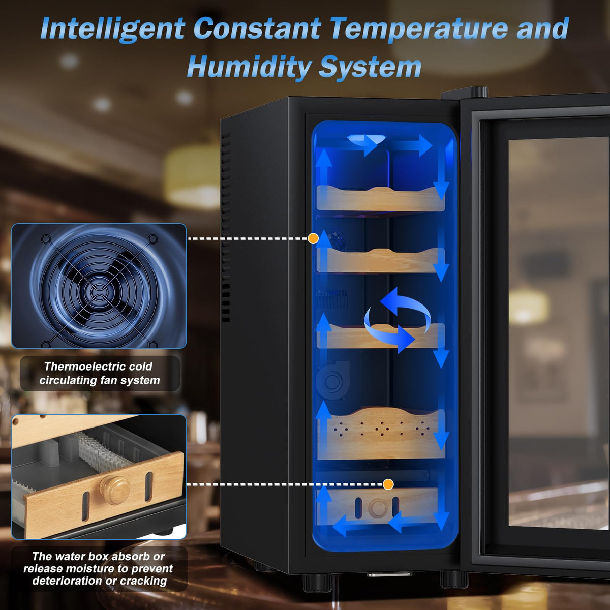 Cigar Humidor-35L Cooling & Heating Electric Humidor Cabinet