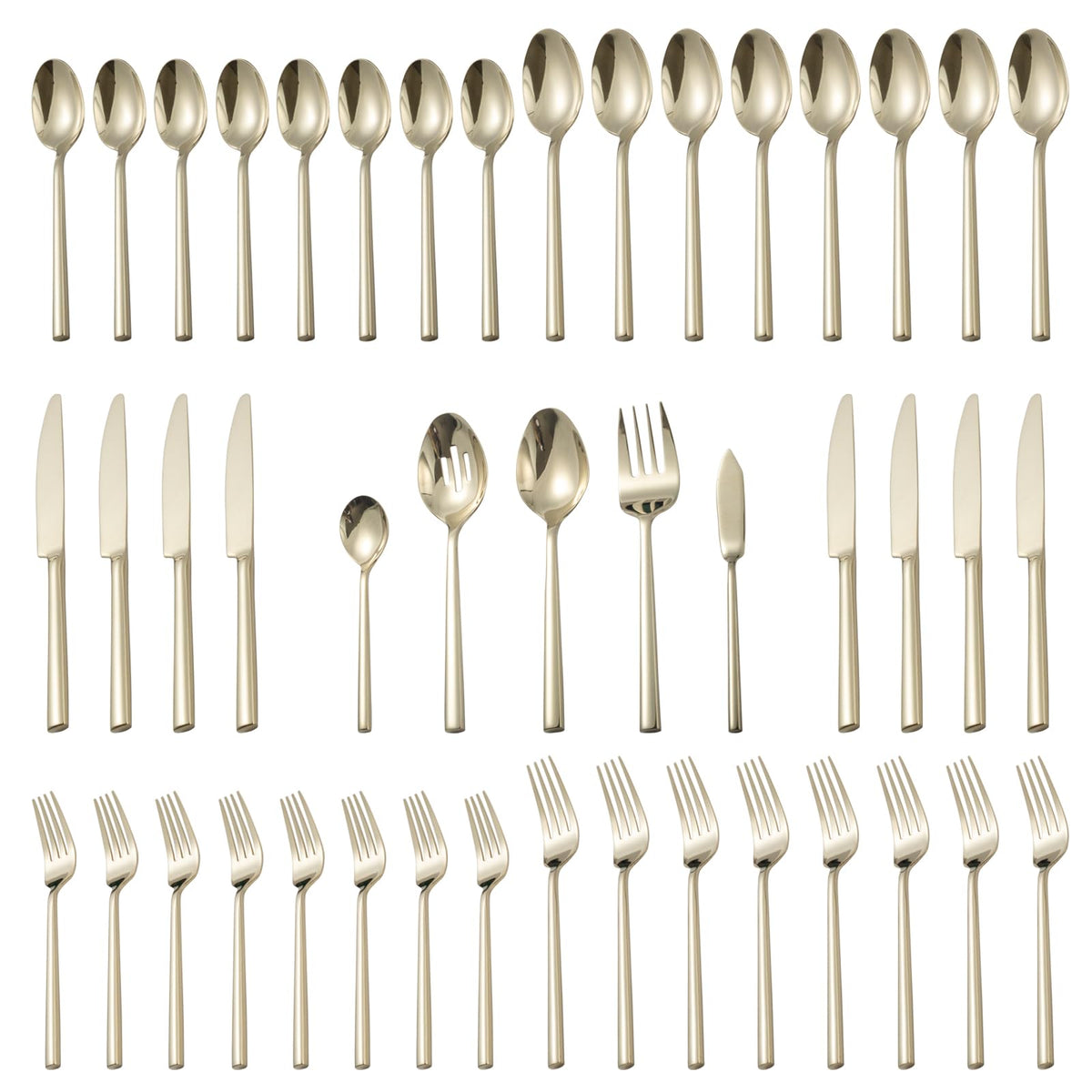 Potter 65-Piece Forged Silverware Set, Service for 12 – Premium Stainless Steel Flatware Set, Modern Design with Satin Finish, Ideal for Home, Kitchen, Party, Camping