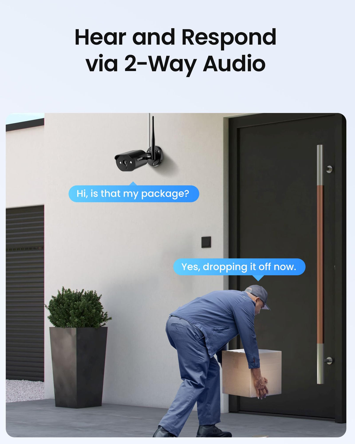 ZOSI 8CH 3MP 2K Wireless Security Camera System Outdoor, 4 x WiFi IP Camera