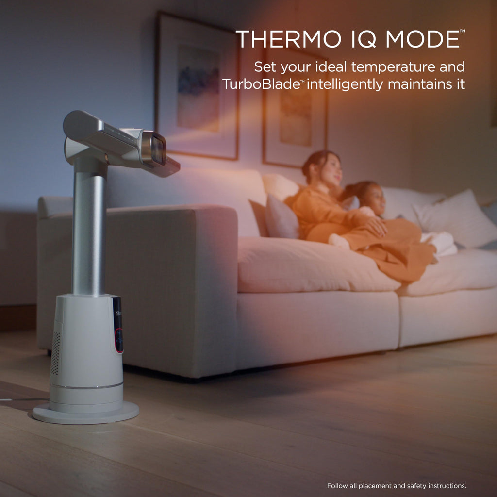 Shark TurboBlade 2-in-1 Bladeless Tower Fan & Space Heater, White (Renewed)