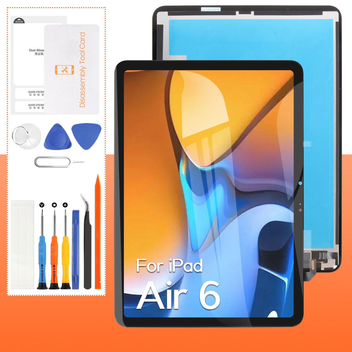 Screen Replacement for iPad Air 6 6th Gen M2 A2902, A2903, A2904 11",for iPad Air 11 2024 LCD Display Touch Screen Digitizer Full Assembly,with Tools