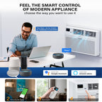 ROVSUN Smart 12000 BTU Through the Wall Air Conditioner with Heat, Wall AC Unit & Heater Combo with Remote, APP & Voice Control & Timer Function, Compatible with Alexa/Google Assistant, 230V/60Hz