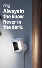 Ring Spotlight Cam Plus, Battery, Home or Business Security with HD video, Two-Way Talk, Color Night Vision, and Security Siren, White