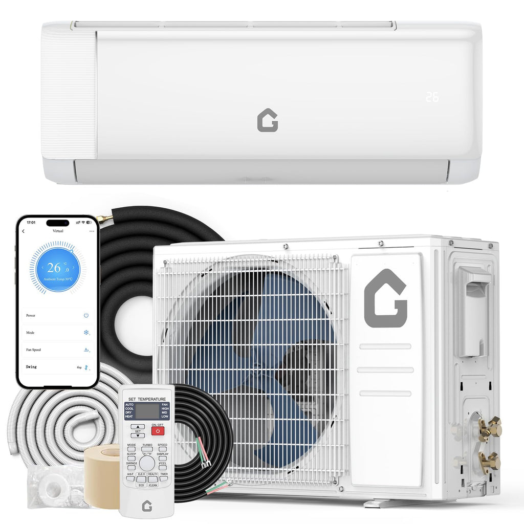 19 SEER2 24,000 BTU Mini Split AC & Heating System – 230V Inverter, Covers Up to 1,500 sq. ft., WiFi & Remote Control, Low Noise, Energy-Efficient Ductless Air Conditioner for Home