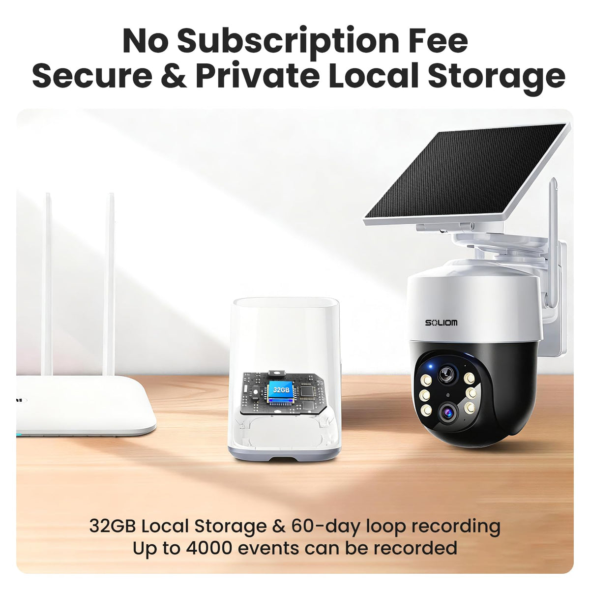SOLIOM 4K Solar Security Cameras Wireless Outdoor System, 4-Cam Kit
