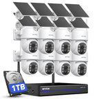 ANNKE Solar Wireless Outdoor Security Cameras, 4K NVR, 8-Cam Kit, 1TB HDD