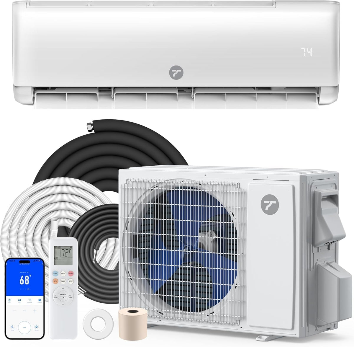 18000 BTU 20 SEER2, Mini Split AC/Heating System, 230V Ductless