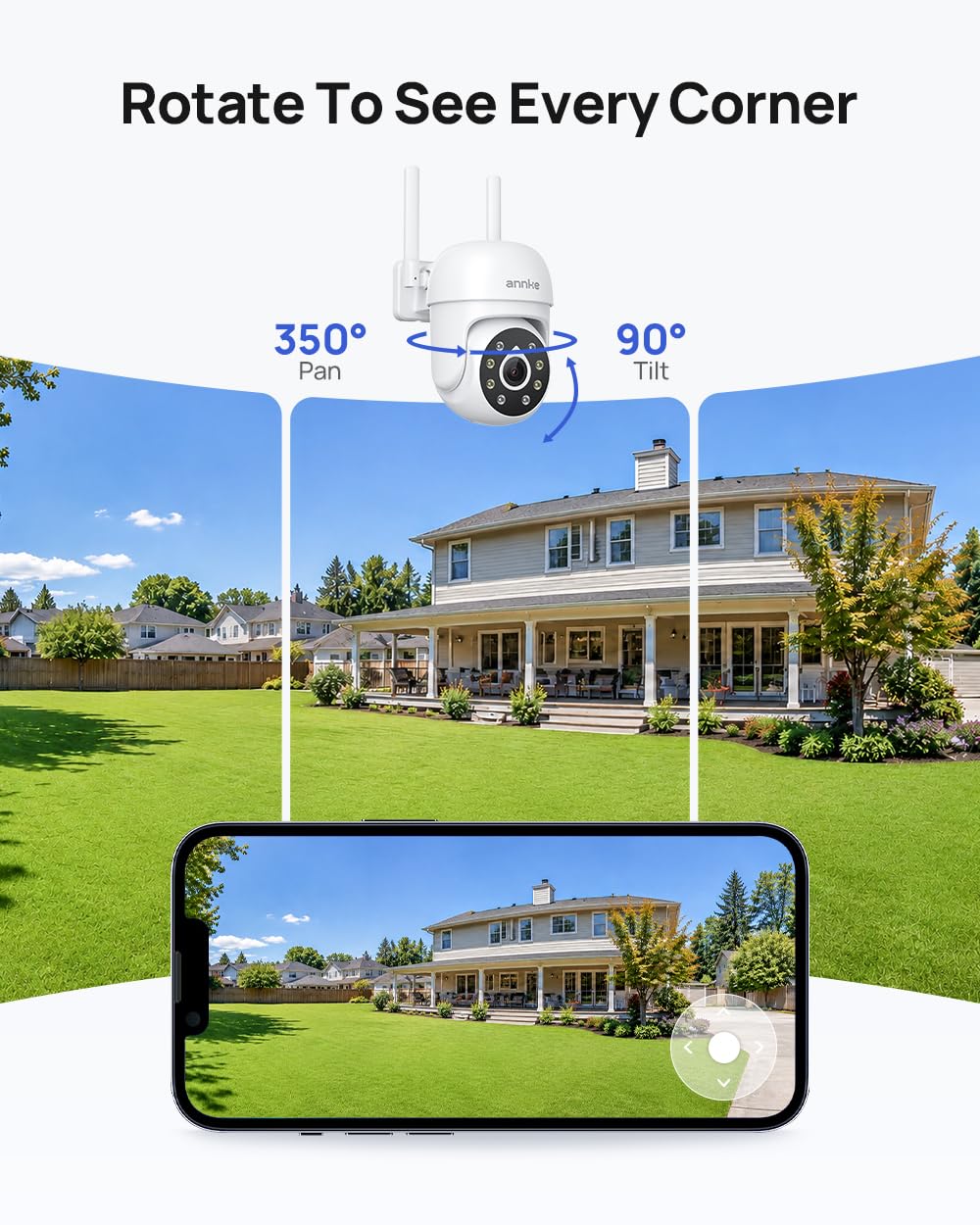 ANNKE 5MP 10CH Wireless Security Camera System, 8pcs PT IP Cameras, 1TB HDD