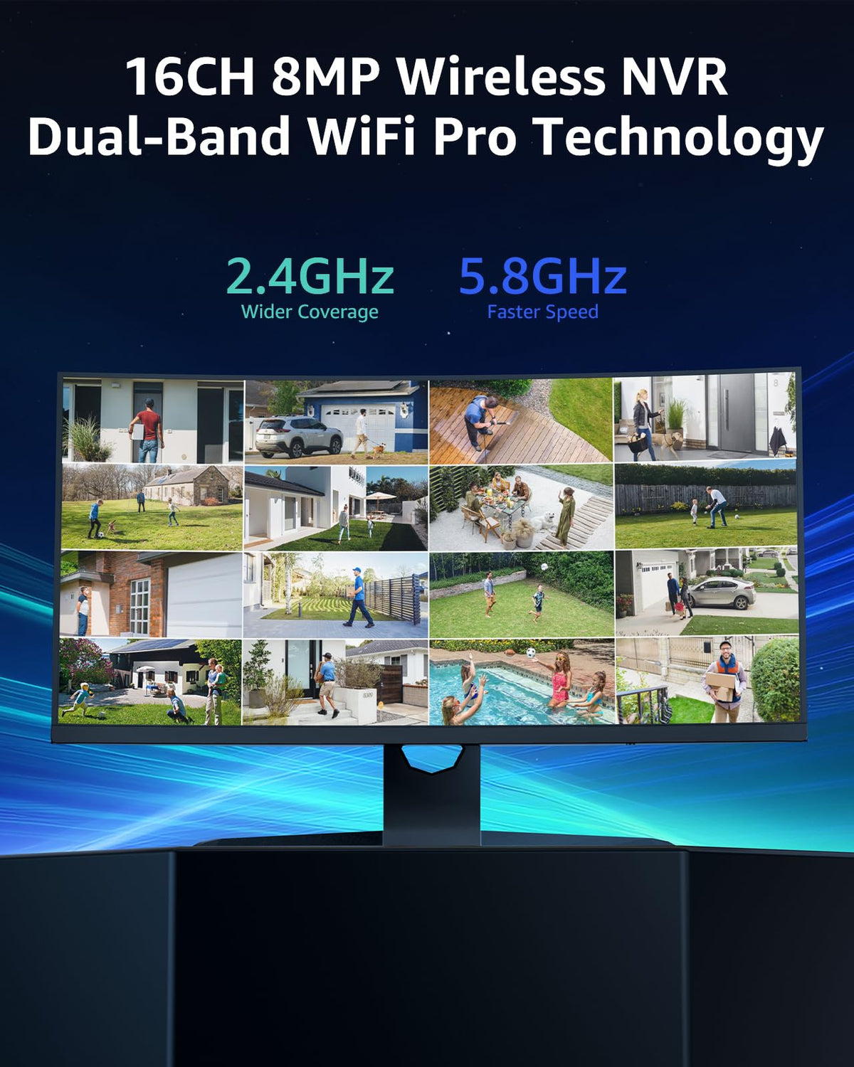 ANNKE 16CH Wireless WiFi Security Camera System Outdoor with 2-Way Audio