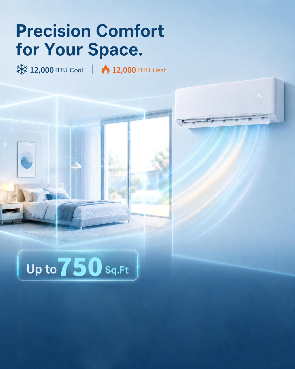 GarveeHome 12000 BTU Mini Split AC Heat Pump Inverter 17 SEER2
