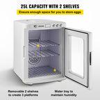 Happybuy White Reptile Incubator 25L Scientific Lab Incubator Digital Incubator Cooling and Heating 5-42°C Reptile Egg Incubator 12V/110V Work for Small Reptiles