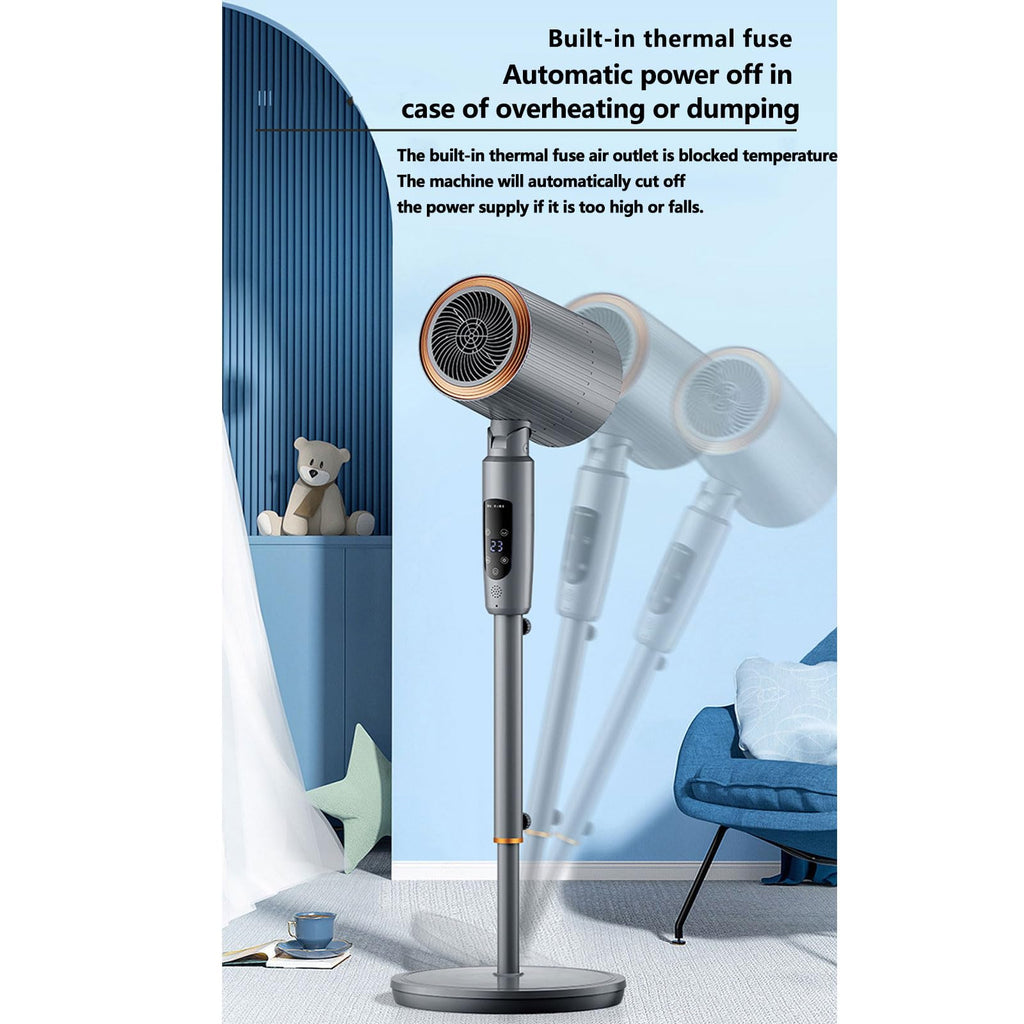 Heating and Cooling Heater, Household Vertical Heater Energy-Saving High-Power Large-Area Heating Circulation Fan 45° Manual Adjustment Up and Down, intelligent voice model,B