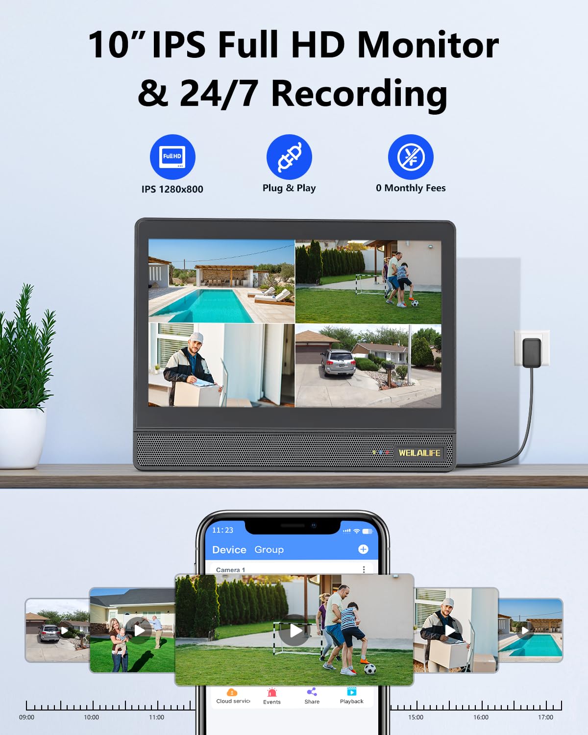 All-in-One Outdoor Wireless Security Camera System 4MP PTZ WiFi