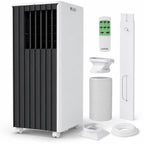 GarveeLife 14000 BTU Portable Air Conditioners, 4-in-1 Indoor AC Unit with Cooling, Dehumidifier, Fan, Follow Me, 24-Hour Timer, Remote Control & Window Kit for Bedroom, Home Office, Apartment,