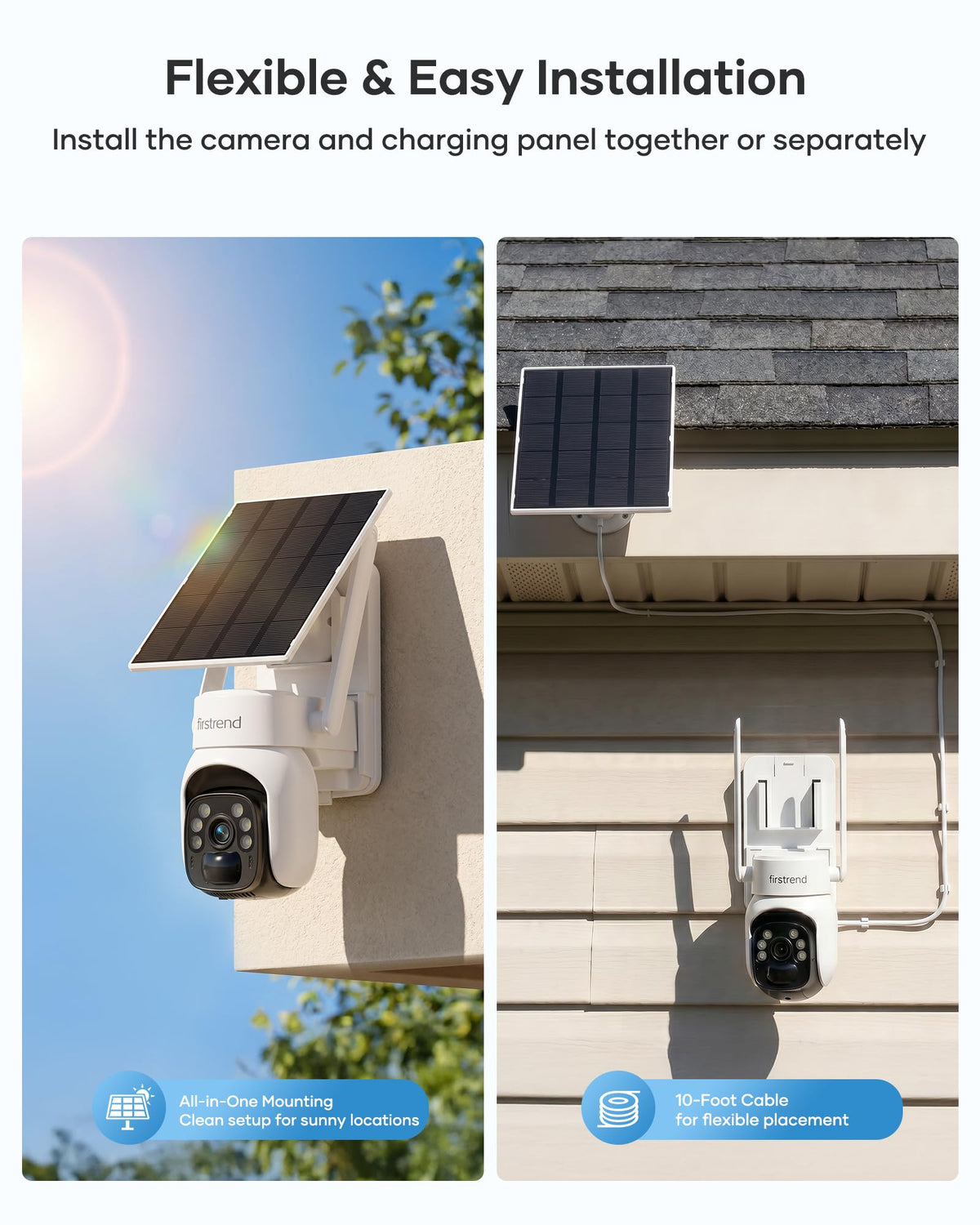 2K QHD Solar Security Cameras Wireless Outdoor, Solar Powered