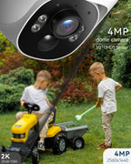 Solar Security Cameras Wireless System with 10" Touch Monitor, 4MP