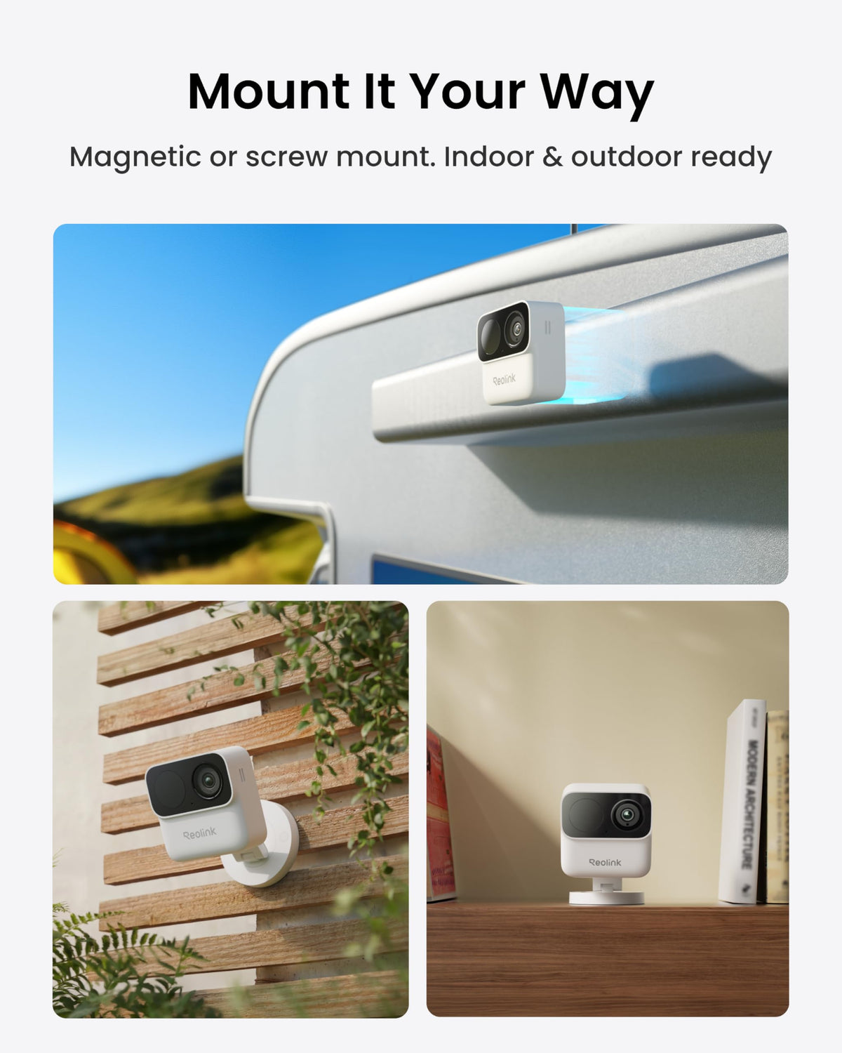 REOLINK Argus MagiCam Security Cameras Wireless Outdoor 1080p, 4 Cam Kit