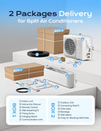 12000 BTU Mini Split Air Conditioner, 17 SEER2 115V Energy Efficient AC Inverter Air Conditioner & Heater Pump System, Cools Up to 750 Sq.Ft, Complete Installation Kit, Upgraded, White