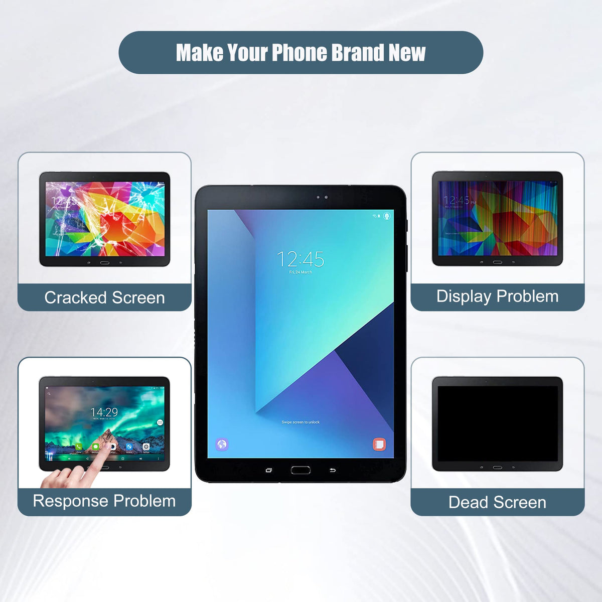 Super AMOLED Display Compatible with Samsung Galaxy Tab S3 SM-T820 SM-T825 SM-T825Y 9.7“ LCD Touch Screen Display Assembly with Tools (T820)