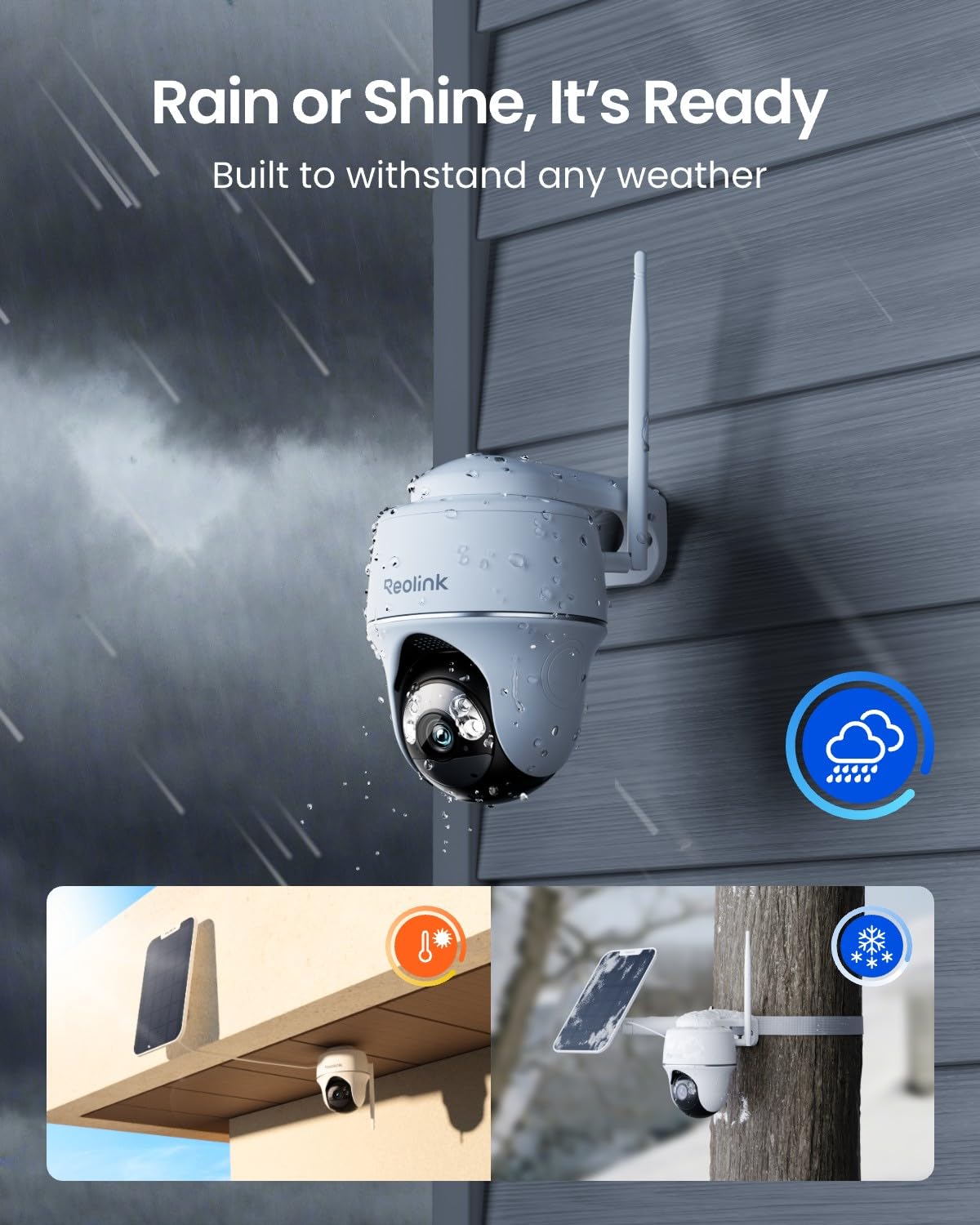 REOLINK Solar Security Cameras Wireless Outdoor 360° Coverage Argus PT