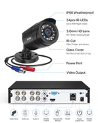 ZOSI 3K Lite Security Camera System Indoor Outdoor,AI Human/Vehicle Detection,Night Vision,Remote Access,4pcs 1080P 1920TVL Weatherproof Surveillance Cameras,H.265+ 8CH 5MP Lite CCTV DVR(NO HDD)