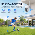 Camcamp Wireless Security Camera System with Monitor, 4 PTZ Outdoor Cameras